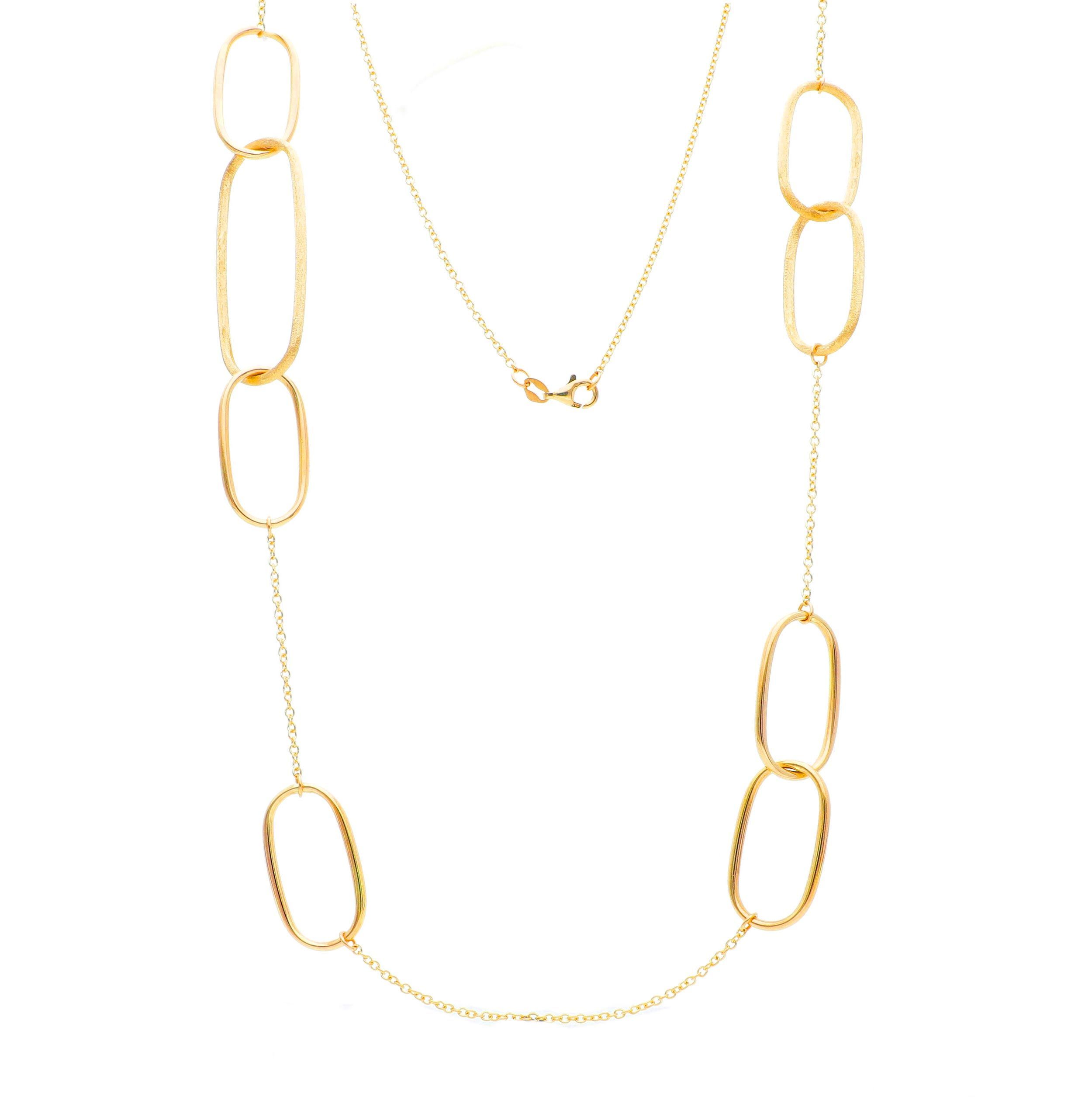 Goledn necklace k14 with rings (code S246020